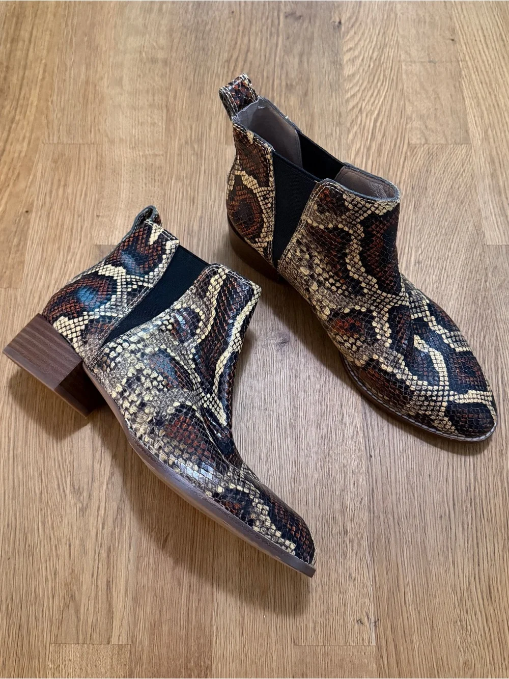 Madewell 7.5 Carina Snake Embossed Leather Ankle Chelsea Boot